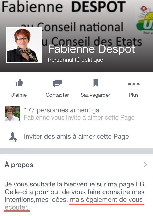 VincentArlettaz's tweet photo. Oui, Fabienne #Despot veut vous écouter… et vous enregistrer ? ;) #DespotGate #CHvote #EF2015 Poke @UDCVaud http://t.co/tXeZyZFbP0