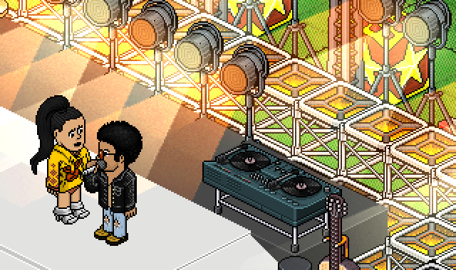 habborepublic's tweet photo. Katy Perry performing 'I KISSED A GIRL' with Eva Kravitz at the Habbo Super Bowl Halftime Show http://t.co/i17Fg84frJ