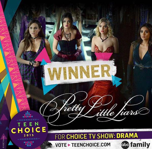 PLLBigSecrets's tweet image. So happy for all of you! #PLLCast #PLLFamily #TeenChoiceAwards