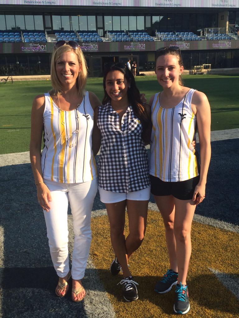 WVU_MAC's tweet photo. Emily Lyons and crew rocking some great gear from @UGapparel at #WVUFB101 http://t.co/QWhHJrmcHS