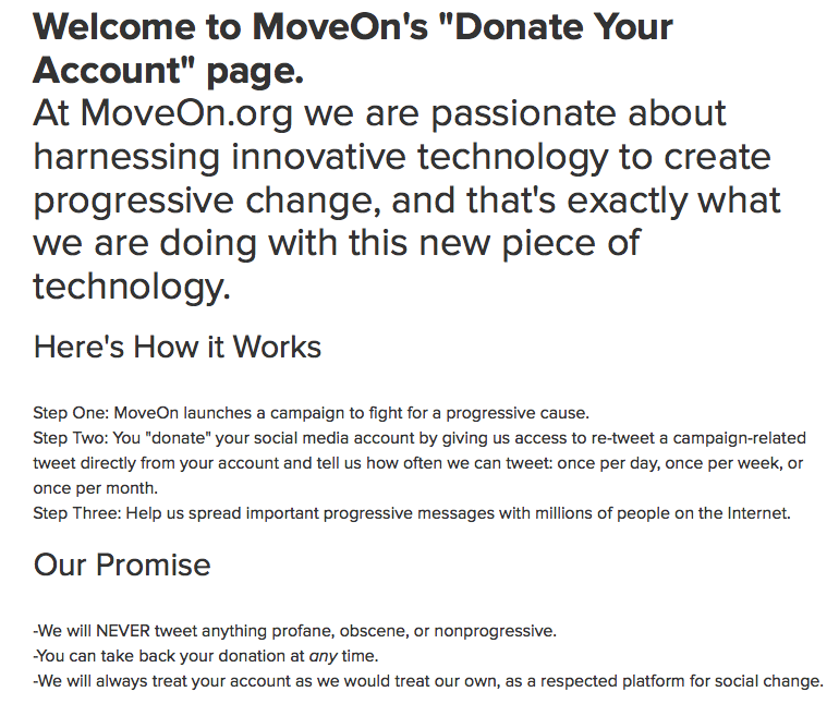 MoveOn's tweet photo. RT: You can join me in being part of #MoveOn's Social Campaigns by clicking the link! http://t.co/p5HHQuWcMs #p2 http://t.co/9hNkqOqwKi
