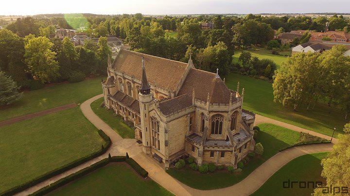 DroneAlps's tweet image. Flying above the magnificent Oundle School Chapel at sunset