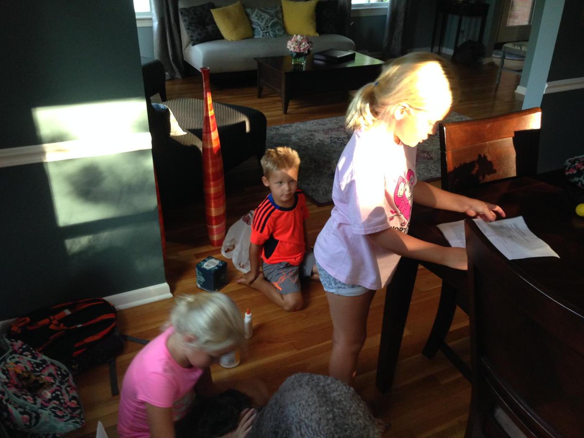 wilkinsaw's tweet photo. Organizing supplies for the 1st day of school is a family affair! #day1 #backtoaroutine http://t.co/LMaczPeLRR