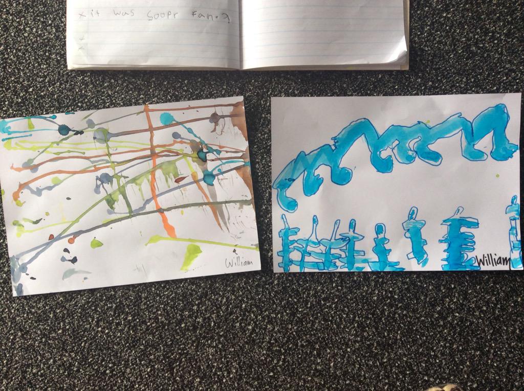 missmtweetsnz's tweet image. Do you like my art? I drew around my mountains with felt to make them look cool. By William. #CommentsForKids