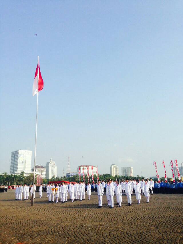 Telah sukses tugas kami. Semoga sukses untuk pengibaran di seluruh Indonesia!!! #70TahunIndonesia