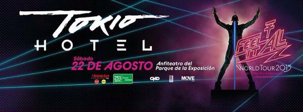 RojoOoscar's tweet photo. Nos vemos este sábado! Abriendo a @tokiohotel en Lima @EGOoficial #FeelItAllWorldTour http://t.co/efYeaKCD7x