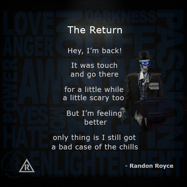 RandonRoyce's tweet photo. Hey, I'm back! It was touch and go there for a little while, a little scary too. But I'm feeling... #RandonRoyce http://t.co/aDLCBGfmWZ