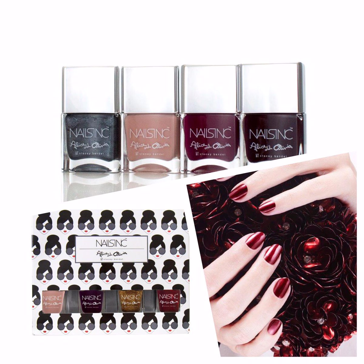We're giving away the gorgeous new polishes from the <a href="/aliceandolivia/">alice + olivia</a> x <a href="/nailsinc/">Nails.INC</a> collection! Follow &amp; RT to enter!