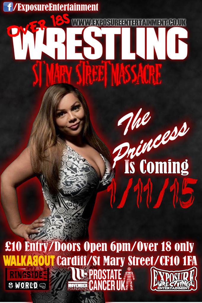 nadia_sapphire's tweet photo. wrestling in my home town of Cardiff @WalkaboutCardif Nov1st feat @TheRealXPac @DougWilliamsUK get tickets @ExpoEnt http://t.co/M3YuiXz3p8