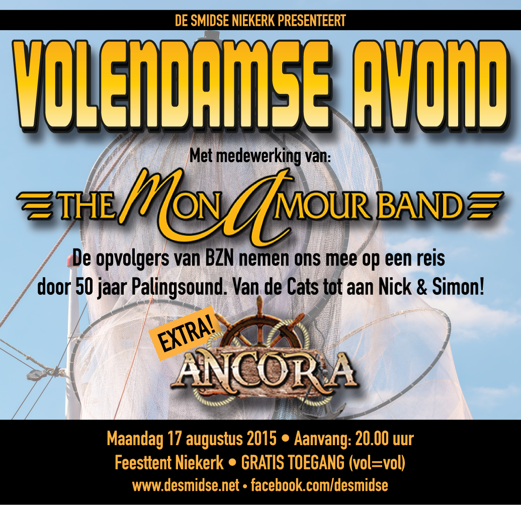 feestweeksmidse's tweet photo. Vanavond! Volendamse Avond in de Feesttent in Niekerk met @monamourband en @ancoranl! Aanvang 20.00 uur &amp; vol=vol http://t.co/iYRdz5itPS