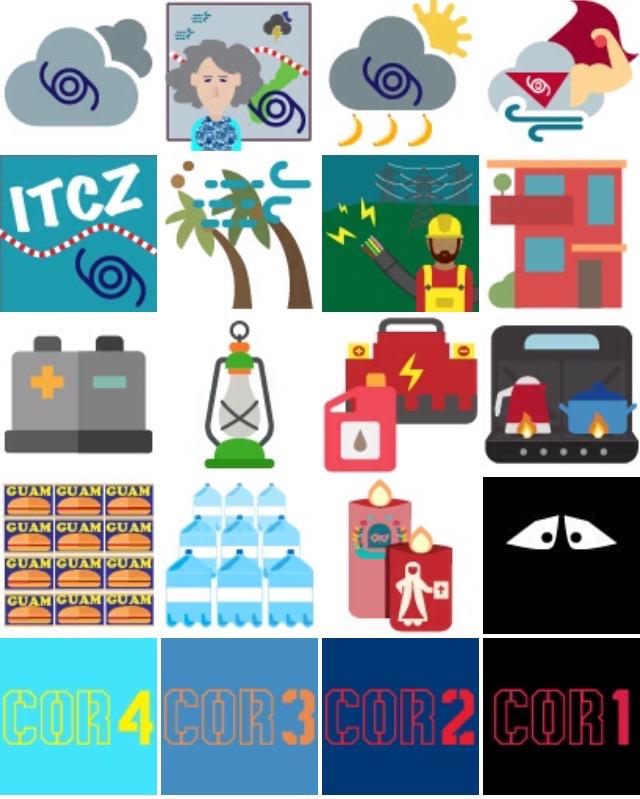 guamojis's tweet image. We're back at CORE4 &amp;amp; ready for more w/ typhoon prep Guamojis! guamoji.com/typhoon-prep-g… Proceeds go to Saipan &amp;lt;3
