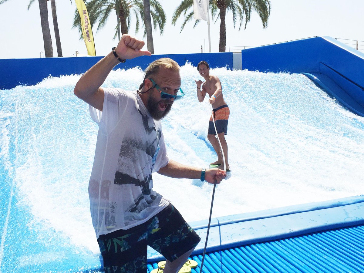 SolHouseCalvia's tweet photo. Are you afraid of trying our waves? Don't panic! Our #FlowCrew like @shantycharlie will help you to ride them. http://t.co/08zjPhIYX0