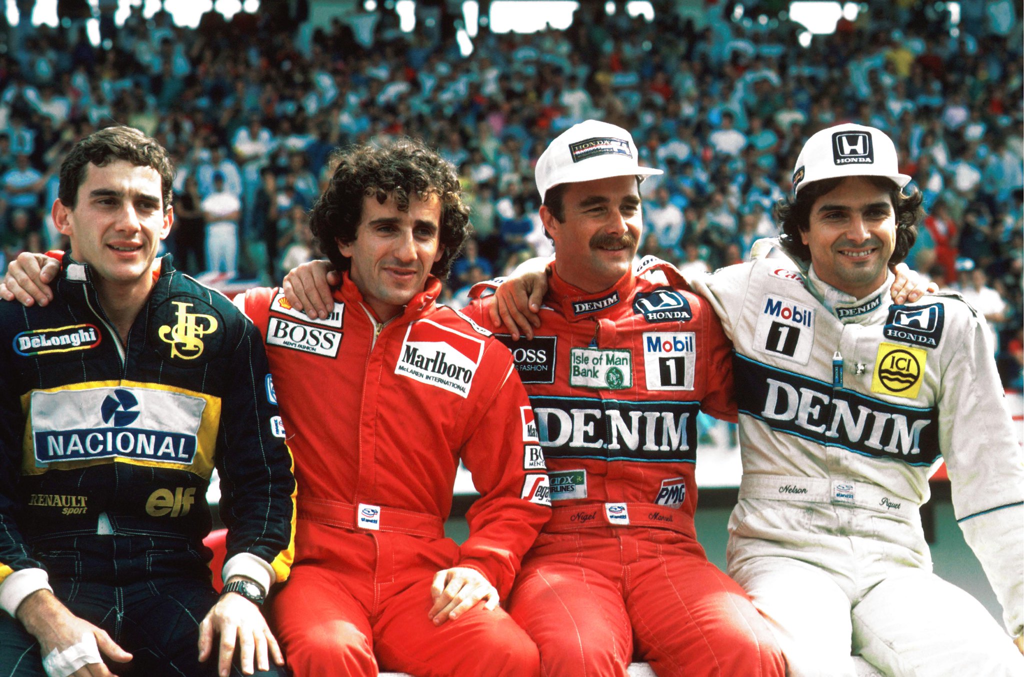  Happy Birthday to three-time champion Nelson Piquet seen here with his great rivals 