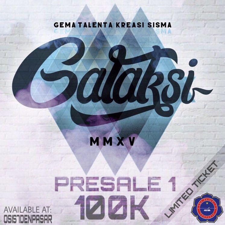 Utk pembelian tiket bs lgsg ke Sekretariat OSIS7Denpasar / dpt menghubungi:
Nadia: 082247417037
Manik:  08963796431