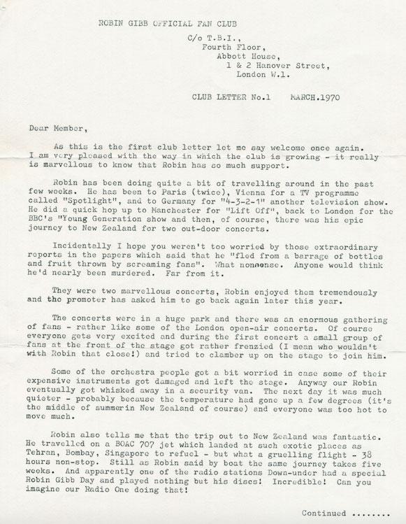A piece of music history – the first Robin Gibb Fan Club letter! Read all three pages at robingibb.com/news/first-fan…