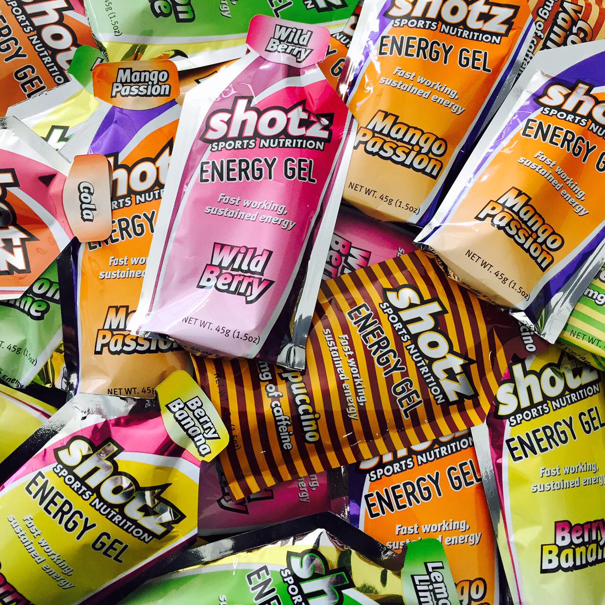Shotz Energy Gels
Low Thermic Effect 
Excellent Energy to Volume Ratio
Low Sensory Impact
Gentle on the Stomach
#tick