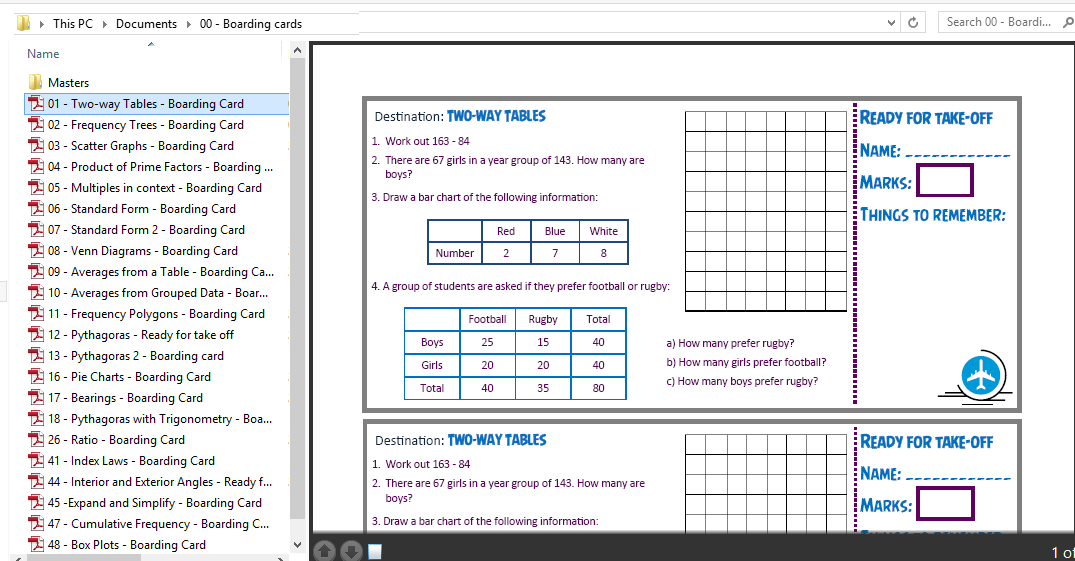 Just_Maths's tweet photo. Mostly this year I will be checking prior knowledge using these!! Boarding cards galore!! #justmaths http://t.co/mpfH3PimTW