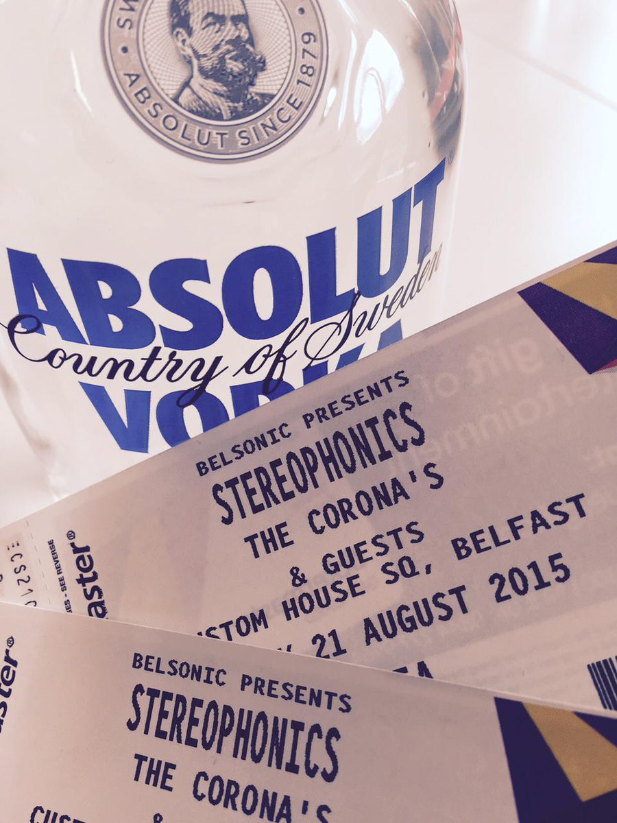 Absolut_NI's tweet photo. 2 VIP @Stereophonics tickets to give away for this Fri night! Simply RT&amp;follow...you could be going! #AbsolutBelsonic http://t.co/1rcf9zTIxW
