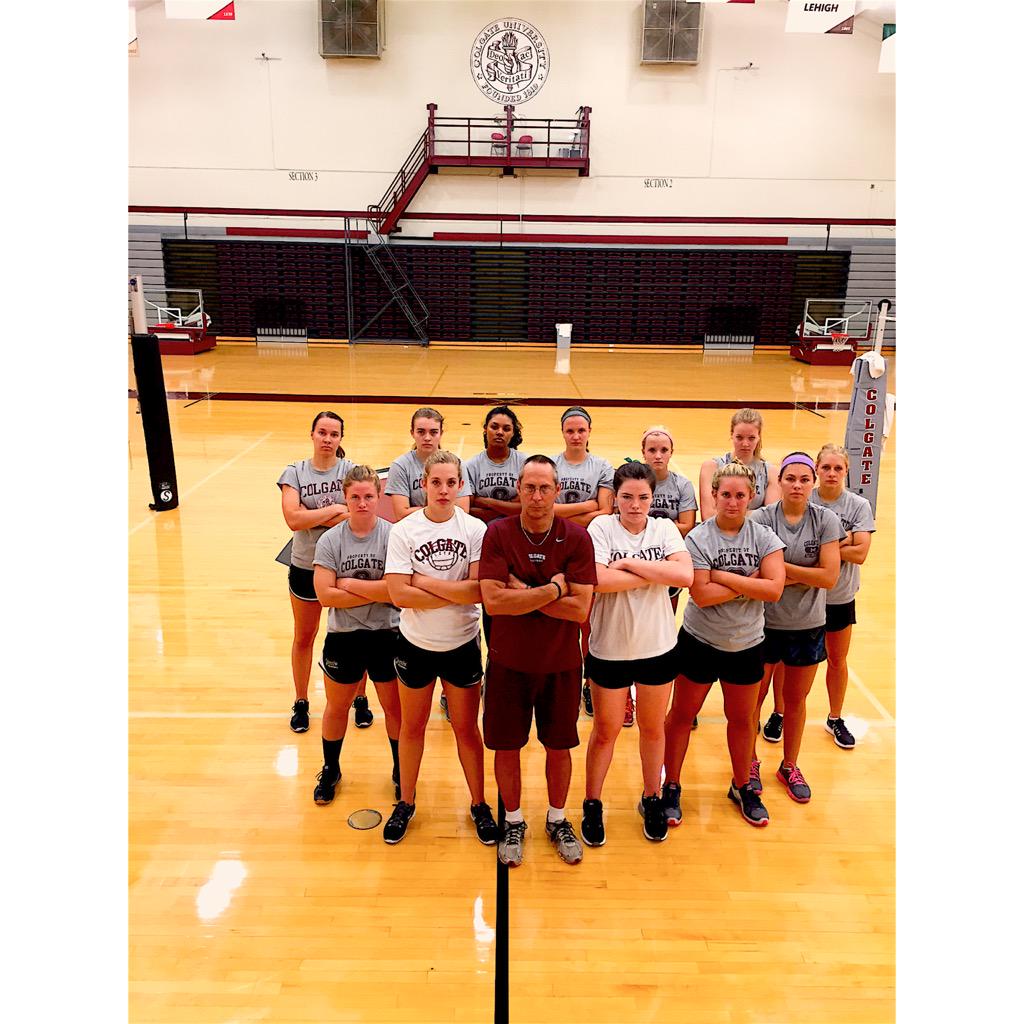 ColgateVB's tweet photo. Breakfast club with Coach Lou! @AVCAVolleyball #ChooseToBeGreat #ColgateVB http://t.co/d2QCdDLYK6