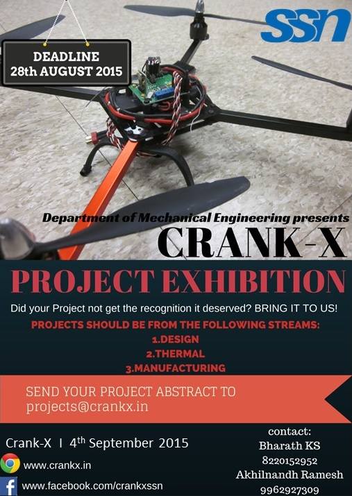 Showcase your creative side,let the creator in you outside and exhibit the projects at #ProjectExhibition #CrankX2k15