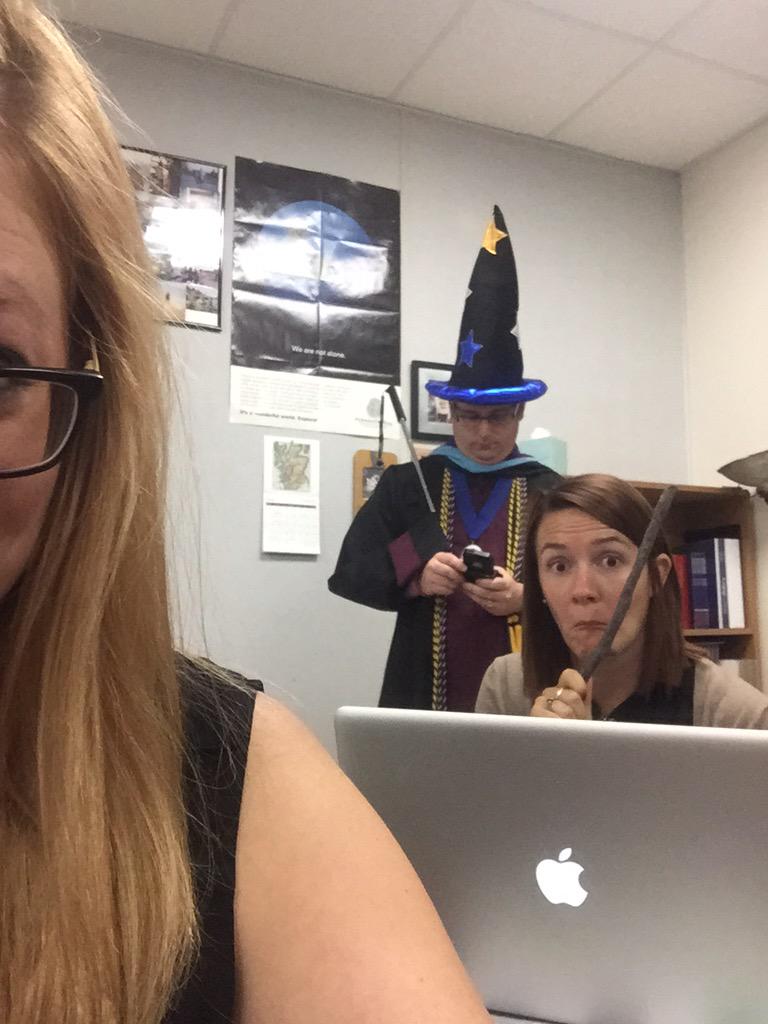 MMoodyHistory's tweet photo. Working hard at learning those spells #Harmonowl #spuff @plunkett_andy @TonyFontana24 @kstauffer55 #youreawizardharry http://t.co/guWHrXKTZe
