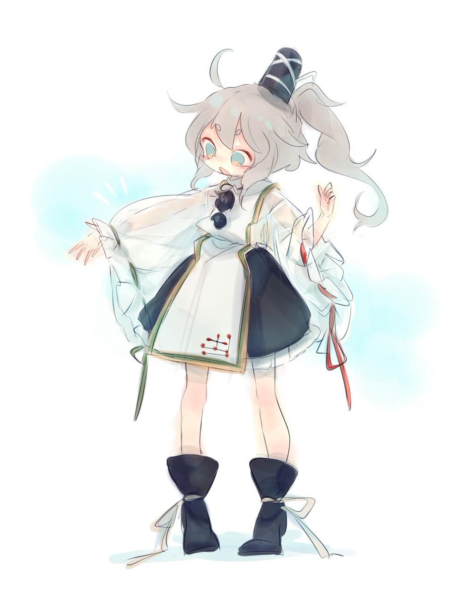 mononobe no futo 1girl solo hat grey hair ponytail tate eboshi skirt  illustration images