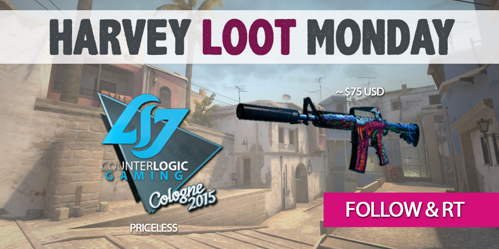 missharvey's tweet photo. #harveylootmonday new @clgaming stickers and a M4A1-S Hyper Beast (MW)!

RT + Follow to win! Winner Midnight PST http://t.co/PrCEli09xT