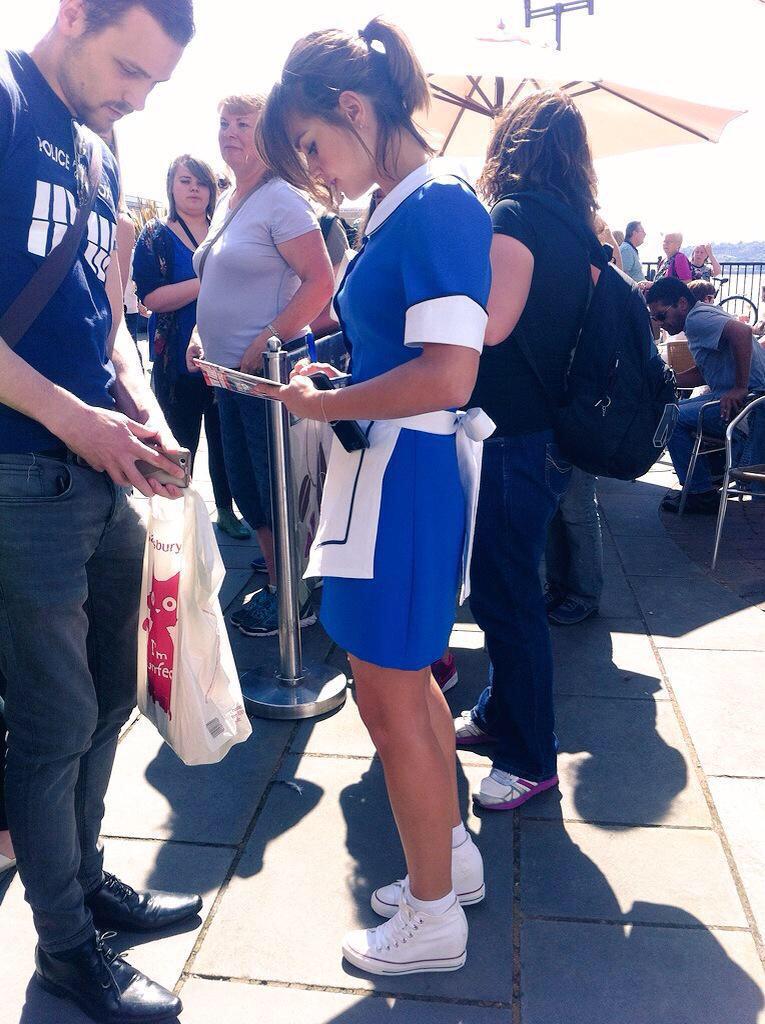 DWFilming's tweet image. Filming at Eddie's Diner with the Doctor, a guitar, and Clara as a waitress. Thanks, @AdamOrford1! #dwsr