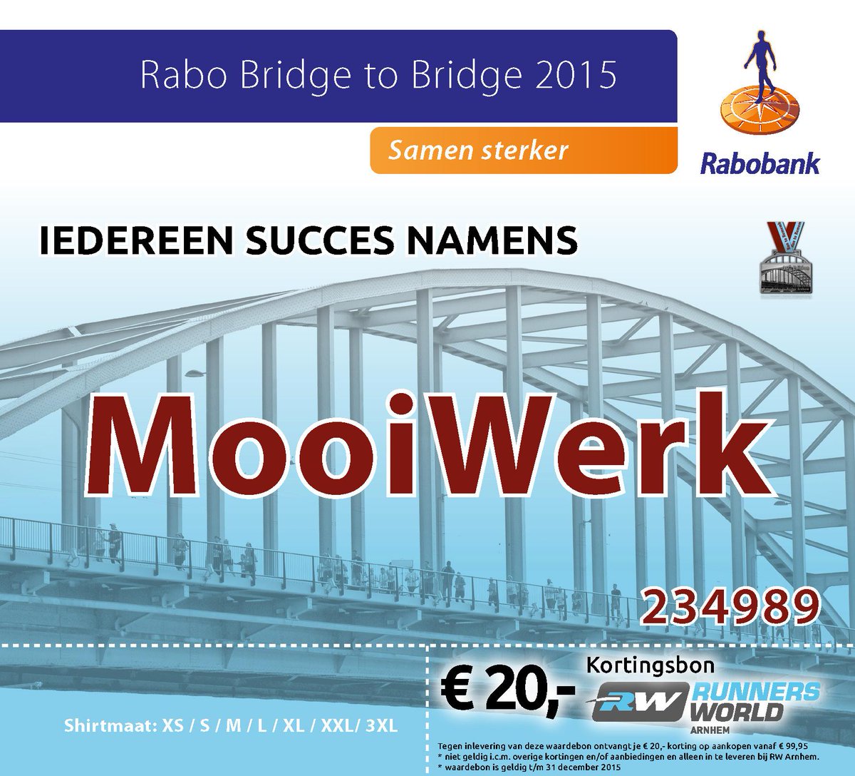 Vormgeving is bijna klaar, vandaag de startnummers naar de drukker voor de 30e editie op 13 sep <a href="/BridgeToBridge/">Airborne Freedom Run</a>