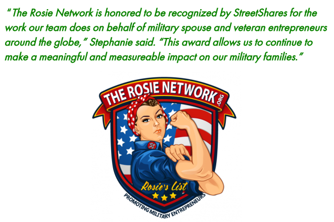 StreetShares's tweet photo. Congratulations to @Rosies_Network -winner of July's #CommandersCall award for veteran biz! http://t.co/h7tBy9Ucf4 http://t.co/n0fPGzx8kn