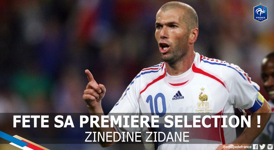 equipedefrance's tweet photo. Il y a 21 ans, Zinédine Zidane honorait sa 1e sélection en Bleu par un doublé. La suite, nous la connaissons… http://t.co/JZhg1d8J5o