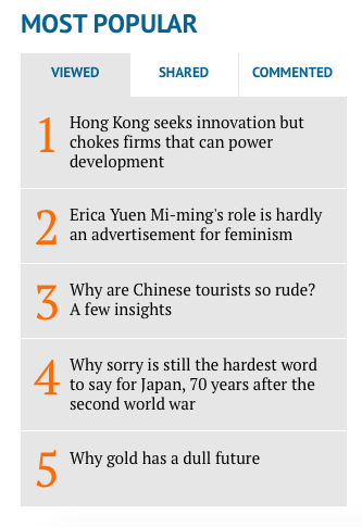 george_chen's tweet photo. Thank you, my readers!
Most Viewed column on @SCMP_News web for past 24 hours: http://t.co/47EP7S0hQo #SupportUberHK http://t.co/KGkIG9OHhe