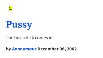Urban Dictionary on Twitter: "@OliverJDesign Pussy: The box a dick comes in  http://t.co/y5z4TqWE0f http://t.co/14a9aAYFfT" / Twitter