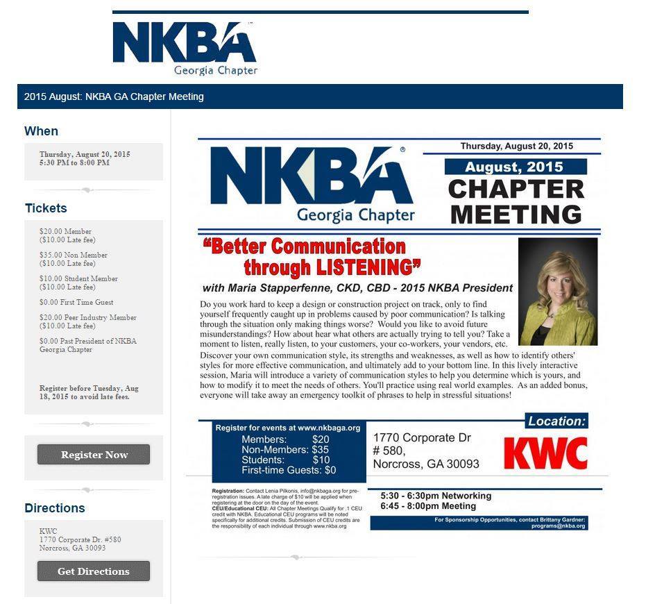 KWC_America's tweet photo. You don't want to miss this! Make sure you register before tomorrow. We look forward to seeing everyone :) #NKBA http://t.co/Y9a9A0r1Pf