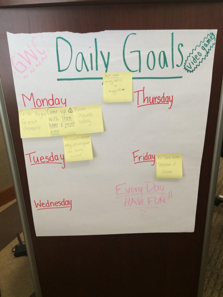 MargotRichaud's tweet image. In the process of making a video game at #GWC #DailyGoals #VideoGame #GirlsCan  @GirlsWhoCode @GirlsWhoCodeNYC