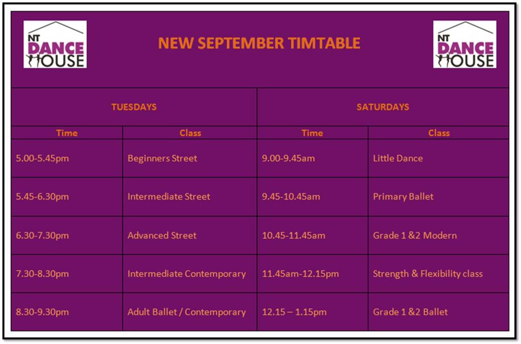NTDanceHouse's tweet photo. New timetable of classes for September- Sign up today! #dance #leighonsea #funfitness http://t.co/h2TheAyPBE