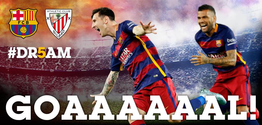 FCBarcelona_es's tweet photo. GOOOOOOOOOL! GOOOOOOOOOOL DE MESSI!!!!!!! BARÇA 1-0 ATHLETIC!!! #FCBlive #DR5AM http://t.co/NDQ7qcacA5