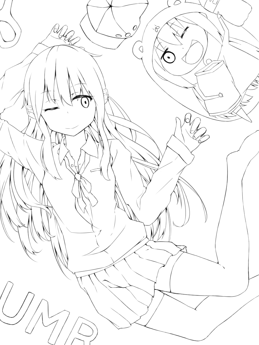 うまるちゃん線画ー。修正あったので上げ直し。 