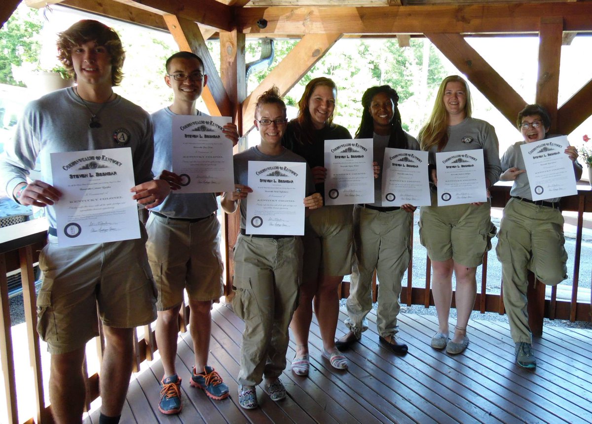 AmeriCorpsNCCC's tweet photo. Members of #River7 were commissioned as Honorable Kentucky Colonels! #AmeriCorpsNCCC #KentuckyColonels #KY http://t.co/lBM6LnmCqG