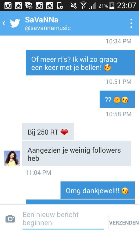 Roswitalove's tweet photo. Bij 250 rt's ga ik met @savannamusic bellen
Willen jullie dit alsjeblieft retweten Het betekent heel veel voor mij! ❤ http://t.co/v2fZFMYxuz