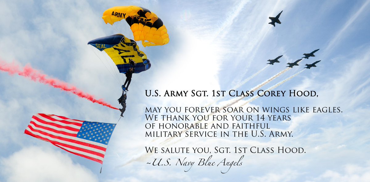 Our thoughts are with <a href="/ArmyGK/">Army Golden Knights</a> as they mourn the loss of our fellow #airshow performer, Sgt. 1st. Class Hood.