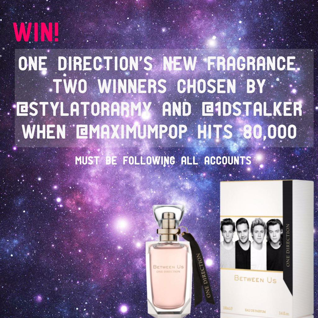 maximumpop's tweet photo. Win! We have 2 of 1Ds Between Us fragrance to give away! Open worldwide. Follow @1DStalker @STYLATORARMY &amp; read below http://t.co/VJks5nxi2U