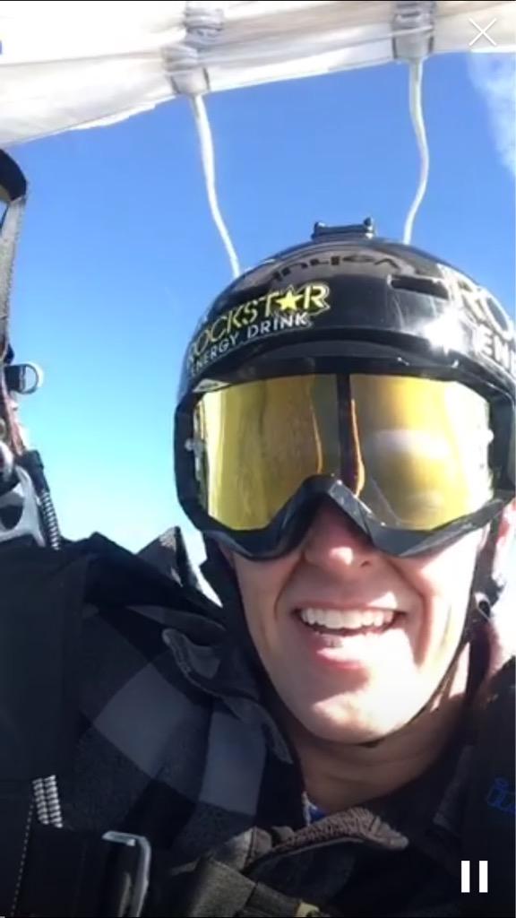 .@ErikRoner just skydived live on Periscope! Make sure to follow us all day for more of Erik's adventures.