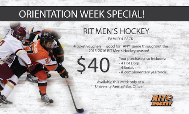 RITBehindBricks's tweet photo. Save big on a night of @RITMHKY! This week only, Family 4-Packs are on sale at @RITArenas. #RIT #RIT2015 #RITNSO2015 http://t.co/wPlgQ3JP1f