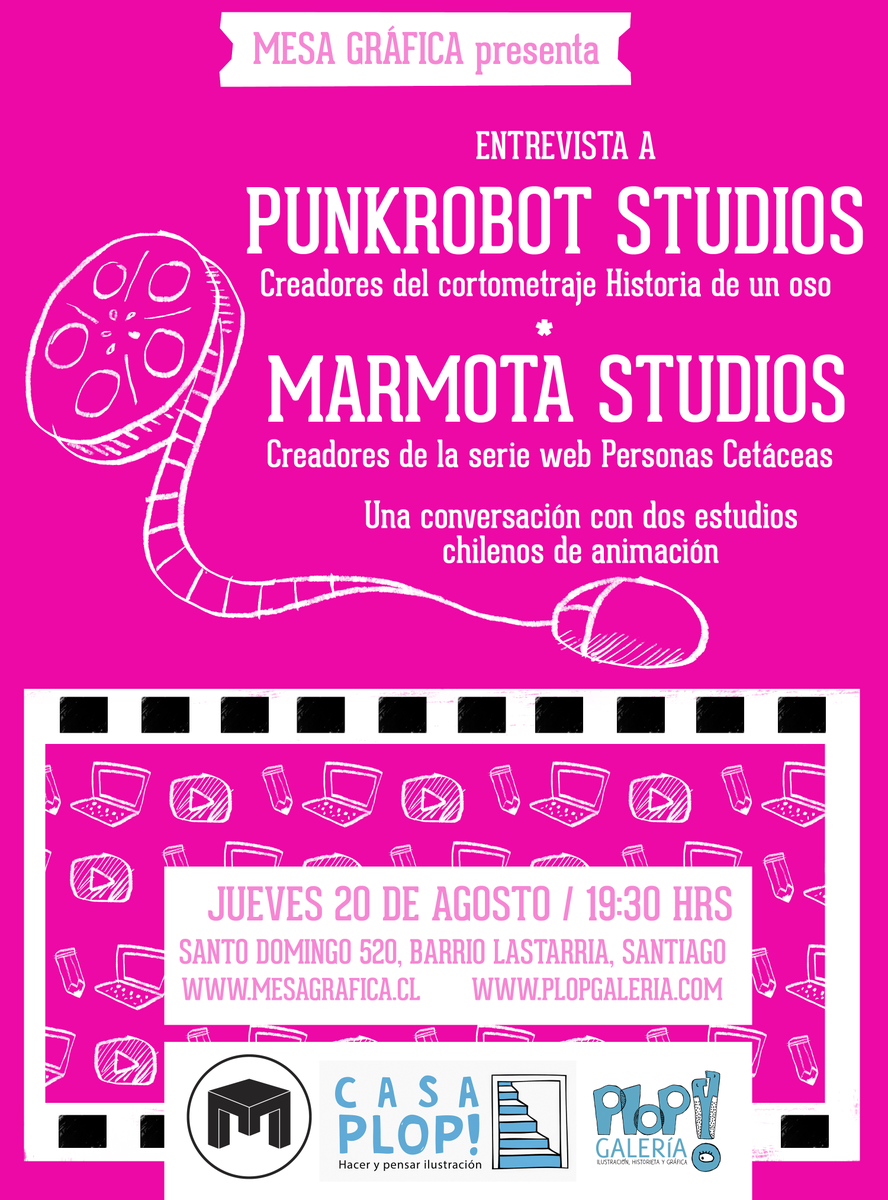 MesaGrafica's tweet photo. Este jueves nuevo #MGPresenta en Casa PLOP! de @PLOPGaleria con @MarmotaStudio y @PunkrobotStudio. ¡Corre la voz! http://t.co/JLzggj5iG1