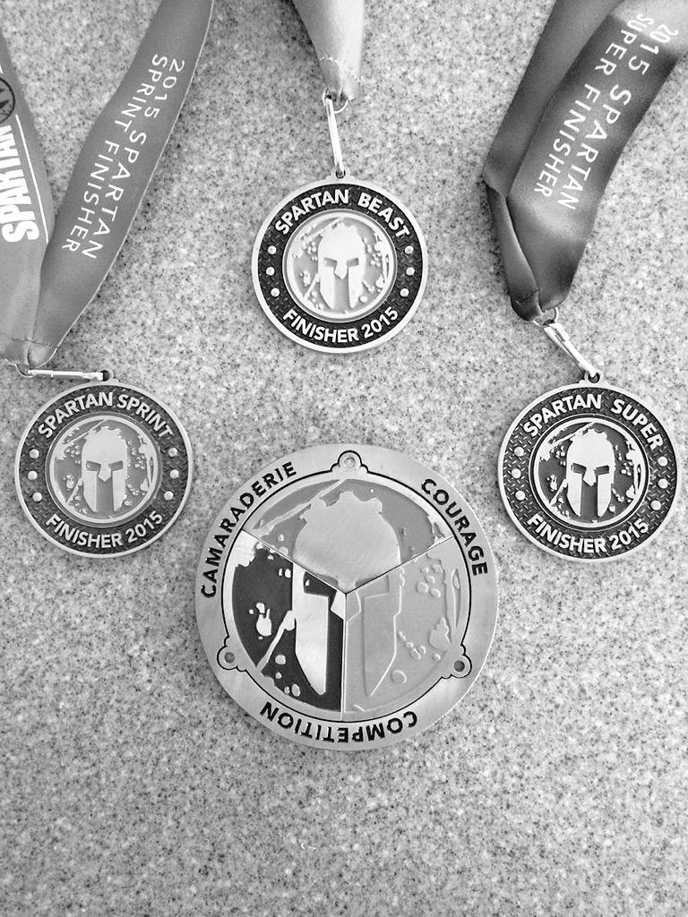 CareyDmcarey's tweet photo. Spartan Trifecta! #SpartanRace #chicagosuper. http://t.co/riiRtXTh6x