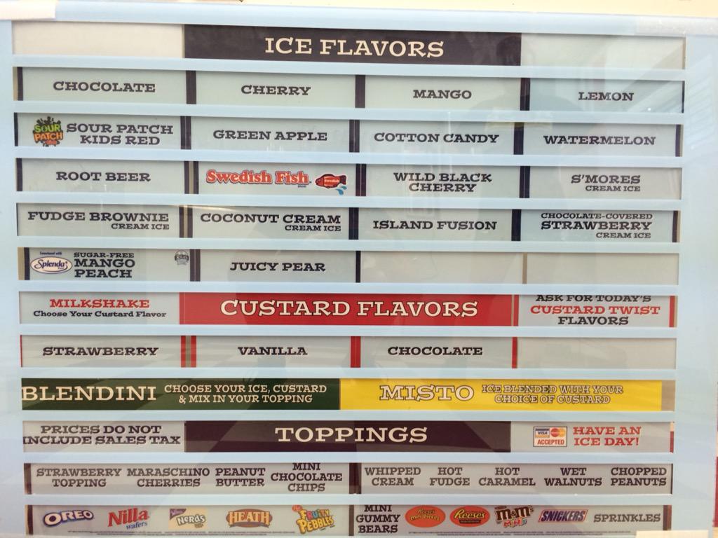 Stop by for some ice! Our flavors for  today 8/17/15 are: