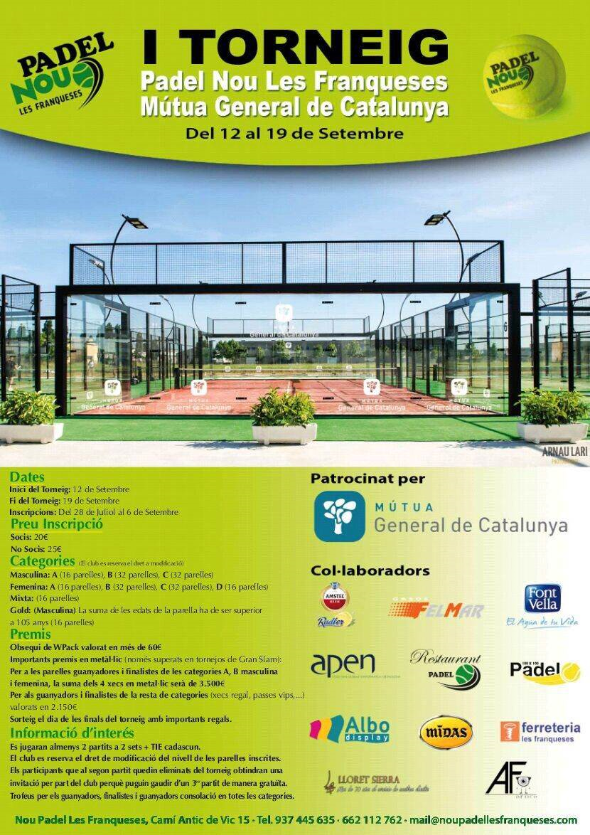 1000€ para la pareja ganadora masculina de la categoría A! Detalle del resto de categorías en noupadellesfranqueses.com/Noticia.aspx?i…