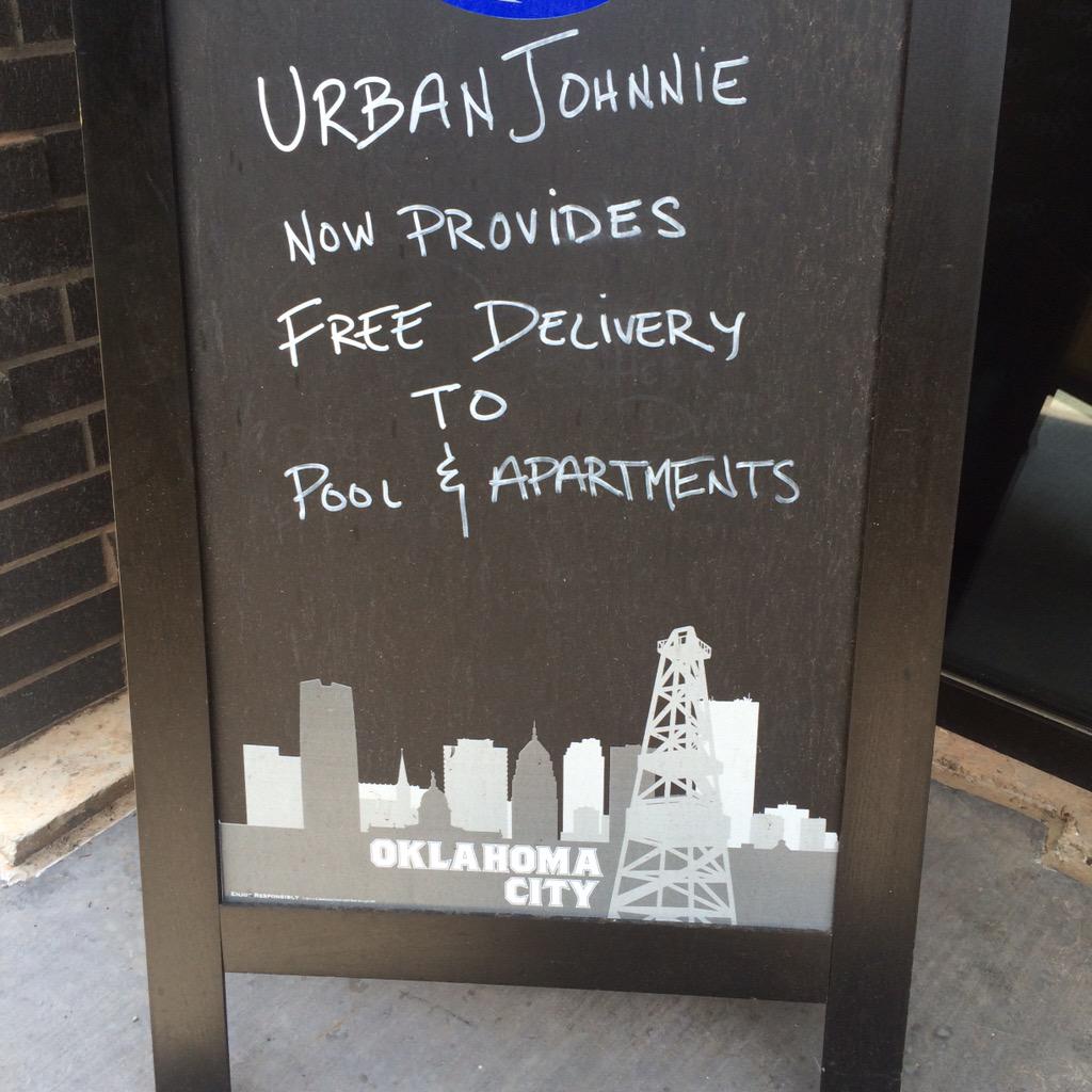 DeepDeuce's tweet image. Appetizers for lunch! AND @UrbanJohnnie delivers to the @levelokc apartments and the pool?! That's service.