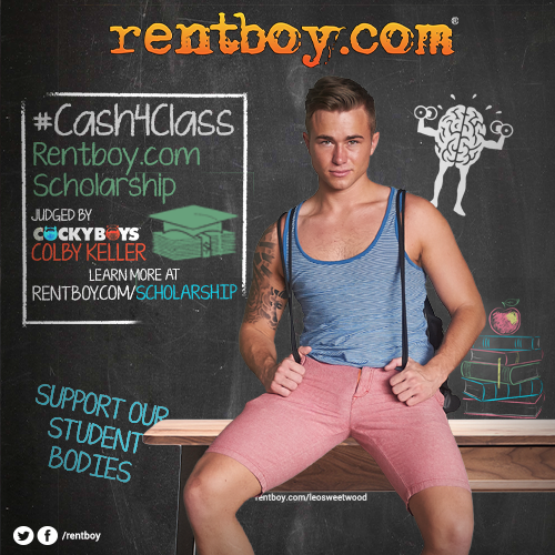 rentboy's tweet photo. We're proud to announce our first #Scholarship! Learn abt #Cash4Class from judge @colbykeller: http://t.co/zTz9SypWVT http://t.co/IHiGuVaIoT
